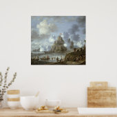 Mediterraan kasteel onder Siege van de Turken Poster (Keuken)