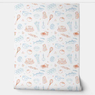 Mediterraan Keuken Culinair Patroon Behang