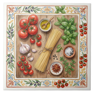 Mediterraan Keuken Italiaanse Pasta Ingrediënten  Tegeltje