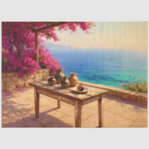 Mediterraan kust tafel decoupage papier