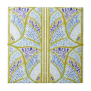 Mediterraan Lime Groen & Blauw Mozaïek Patroon Tegeltje
