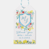 Mediterraan Monogram Kreeft bruiloft Dank u Cadeaulabel (Voorkant)