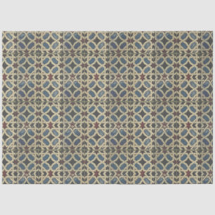 Mediterraan Mosaic Blue-ontkoppelingspagina Tissuepapier