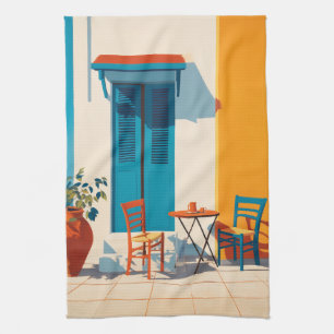 Mediterraan ochtendterras Bliss Theedoek