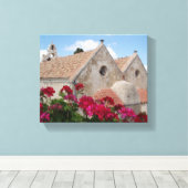 Mediterraan omcirkelvormig canvas afdruk (Insitu (Houten vloer))