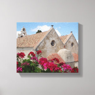 Mediterraan omcirkelvormig canvas afdruk