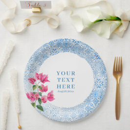 mediterraan patroon van tegel papieren bordje