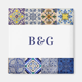 Mediterraan Portugees Tegels bruiloft gunst Magneet