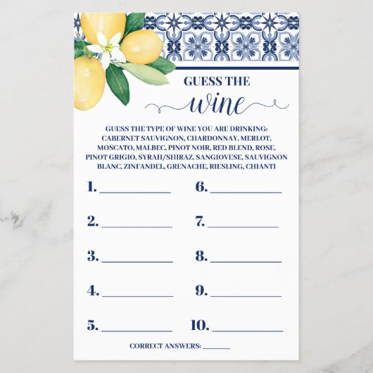 Mediterraan Raad de Wijndouche Game Kaart (Voorkant)