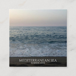 Mediterraan strand moderne fotografie vierkante visitekaartje