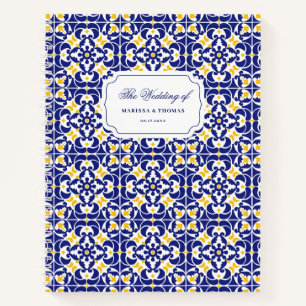 Mediterraan Tegelblauw & Geel Trouw Planner Notitieboek