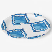 Mediterraan tegelblauw rond bord (Gekanteld)