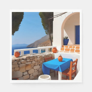 Mediterraan Terras Uitzicht Servet