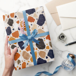 Mediterraan Terrazzo Abstract Ontwerp Cadeaupapier