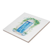 Mediterraan Toscane Deur met groen Tegeltje (Zijkant)