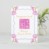 Mediterraan Tropisch Honeymoon Fonds QR Code Kaart (Staand voorkant)