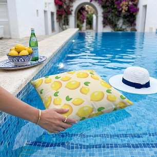 Mediterraan vers lemonenpatroon zonnige zomer kussen