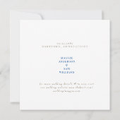 Mediterraan Vierkant Blauw Bruiloft Save the Date (Achterkant)