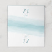 Mediterraan Zee Blauw Ombre Tafelnummers (Buitenkant ongevouwen)