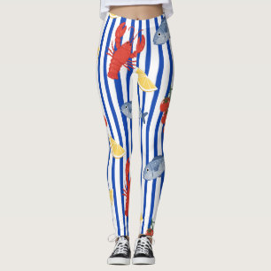 Mediterraan Zeevoedsel Marktpatroon (2) Leggings