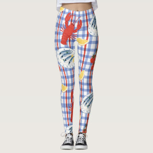 Mediterraan Zeevoedsel Marktpatroon (3) Leggings