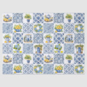 Mediterraan zomer citroenpatroon tissuepapier (Voorkant)