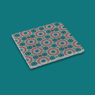 Mediterraan Zomer Vibes geometrisch patroon Glazen Onderzetter