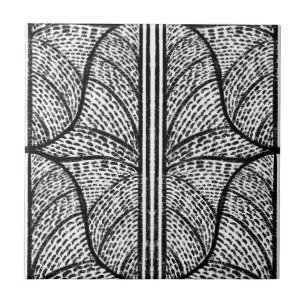 Mediterraan zwart en wit mozaïek patroon tegeltje