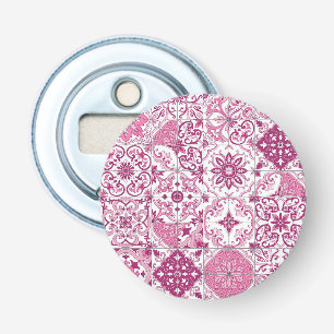 Mediterraane tinten/ Azulejo-tegels Button Flesopener