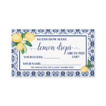 Mediterraans Hoeveel Lemon Drop Shower Game kaart