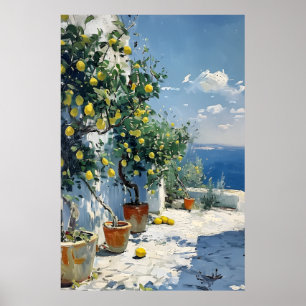 Mediterraans impressionisme met citroenen poster
