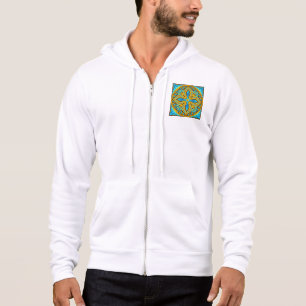 Mediterraans Marokkaans tegelpatroon blauw en goud Hoodie