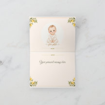 Mediterraanse citroen babyshower bedankkaart | W