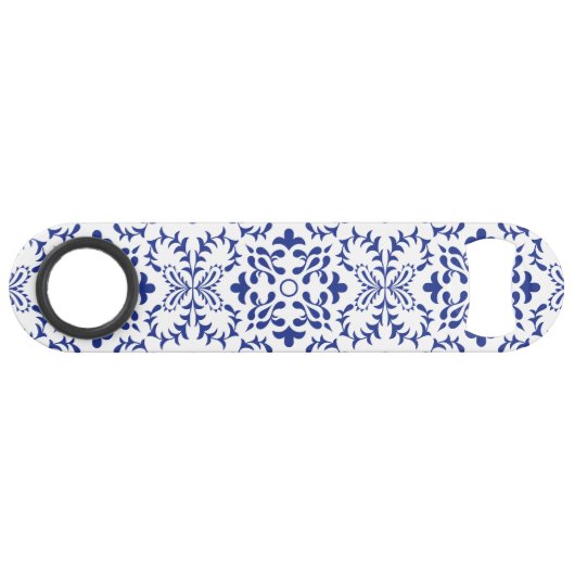 Mediterraanse Citroen Blauwe Mozaïek Tegel Trouwfe Speed Flessenopener (Voorkant (Horizontaal))