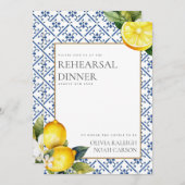 Mediterraanse citroen repetitie diner uitnodiging (Voorkant / Achterkant)