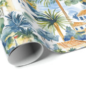 Mediterraanse kust zee bruiloft cadeaupapier (Rol Hoek)