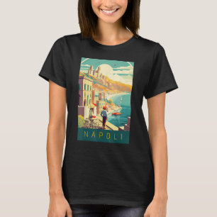 Mediterraanse magie Napels Vintage Poster Kunst T-shirt