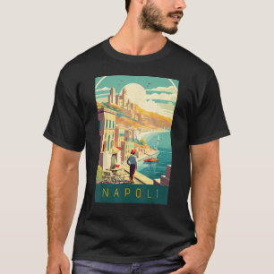 Mediterraanse magie Napels Vintage Poster Kunst T-shirt