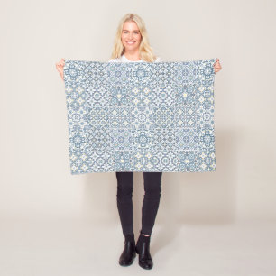 Mediterraanse tegels, Marokkaans, Majolica, Azulej Fleece Deken