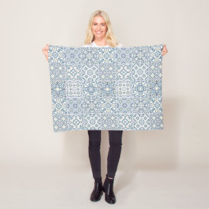 Mediterraanse tegels, Marokkaans, Majolica, Azulej Fleece Deken