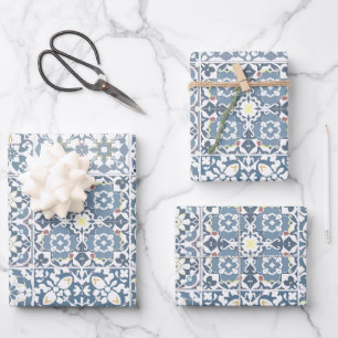 Mediterraanse tegels, Marokkaans, Majolica, Azulej Inpakpapier Vel