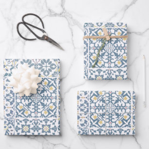 Mediterraanse Tegels, Marokkaans, Majolica, Azulej Inpakpapier Vel
