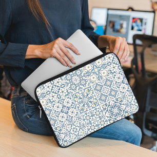 Mediterraanse tegels, Marokkaans, Majolica, Azulej Laptop Sleeve