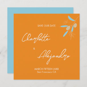 Mediterraanse Vibes Bruiloft Save the Date Sinaasa