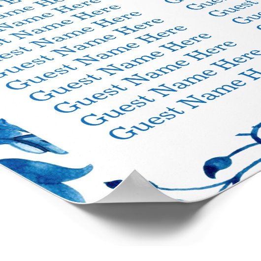 Mediterraanse zomer moderne blauwe zitkaarten poster (Hoek)