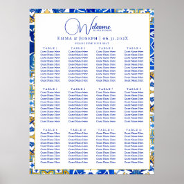 Mediterraanse zomer moderne tegel zitkaarten poster