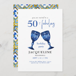Mediterrane 50- en Fabulous Birthday Party Kaart