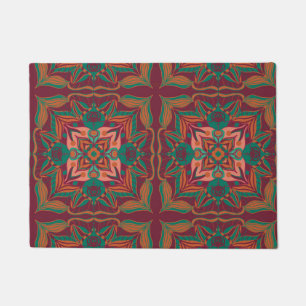 Mediterrane Azulejo Pink Floral Deurmat