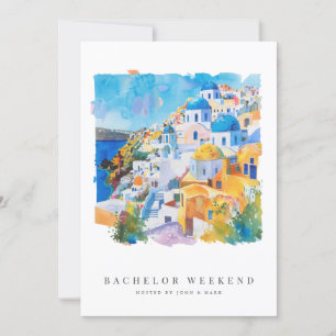 Mediterrane Bachelor Weekend Uitnodiging Kaart