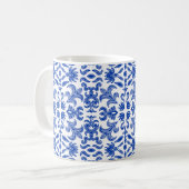 Mediterrane Blauwe en Witte Mok (Voorkant links)